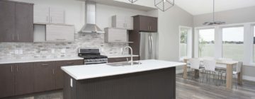 Finding quality cabinets at a bargain prices allows a larger allowance for  high end counter tops. 